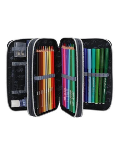 Dino World trousse 3 compartiments LED GALAXY