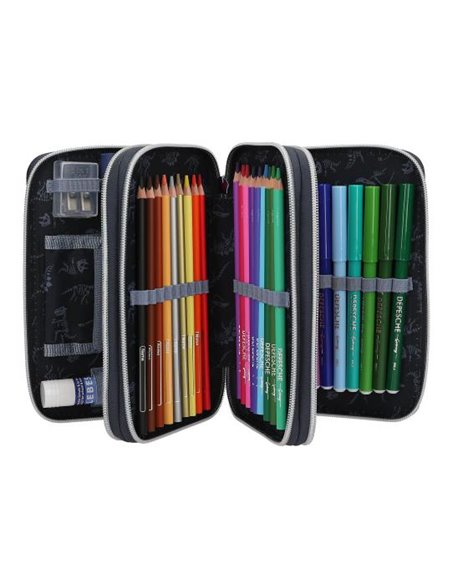 Dino World trousse 3 compartiments LED GALAXY