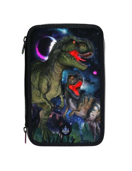 Dino World trousse 3 compartiments LED GALAXY