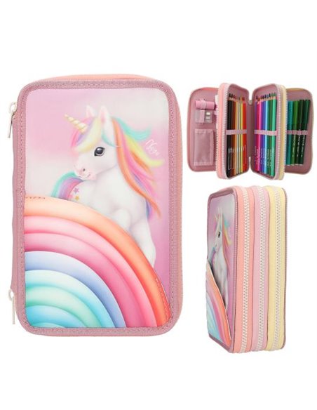 Ylvi trousse 3 niveaux licorne arc en ciel