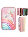 Ylvi trousse 3 niveaux licorne arc en ciel