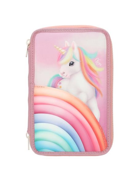 Ylvi trousse 3 niveaux licorne arc en ciel