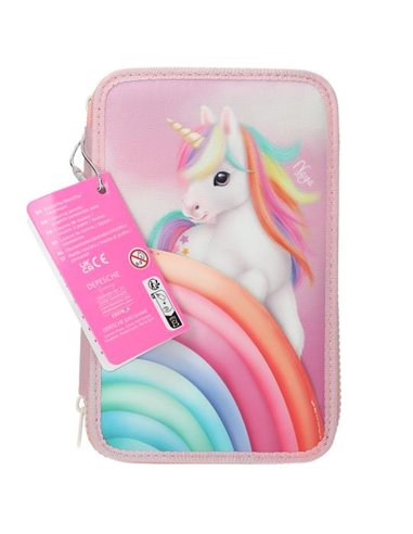 Ylvi trousse 3 niveaux licorne arc en ciel