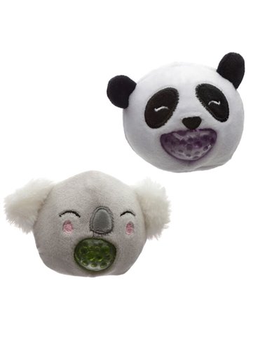  Peluche à Presser Queasy Squeezies Adoramals anti-stress – Animaux sauvages Panda & Koala