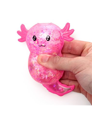 Jouet à Presser Axolotl à paillettes - anti-stress