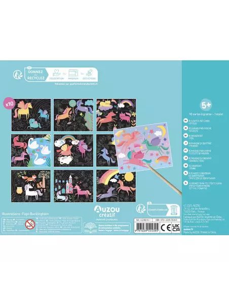Ma pochette d'artiste - Mes cartes à gratter licornes - auzou
