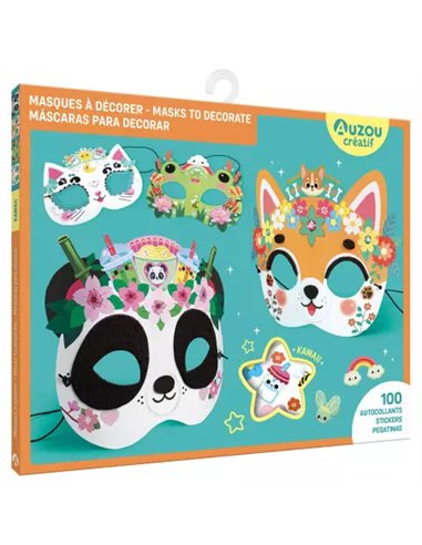 Ma pochette d'artiste - Masques à décorer - Kawaii - Auzou