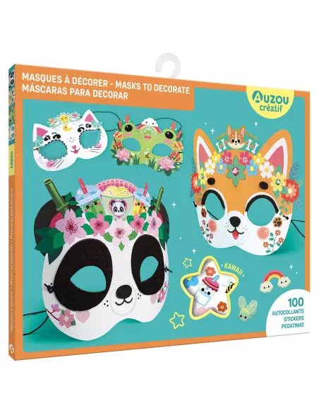 Ma pochette d'artiste - Masques à décorer - Kawaii - Auzou