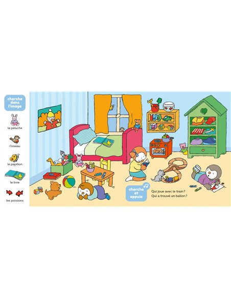 Cherche et trouve T'choupi - un livre sonore avec boutons pour découvrir les animaux