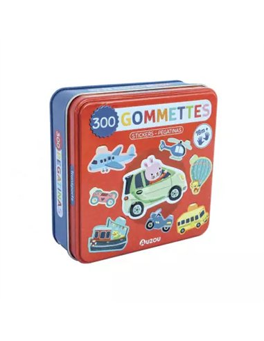 Boîte de gommettes métal - Les transports - auzou