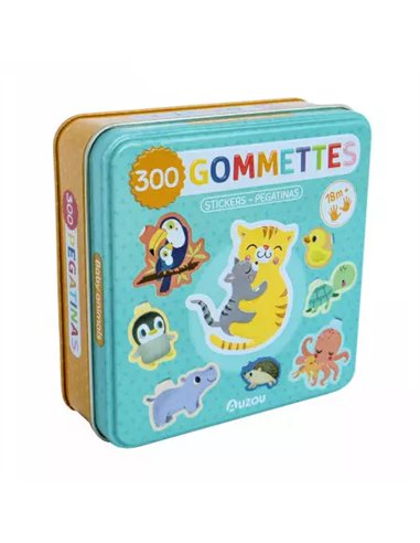 Boîte de gommettes métal - Les bébés animaux - Auzou