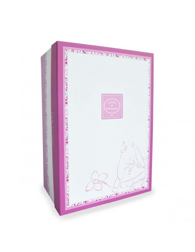 Attache sucette velcro- cerise le lapin