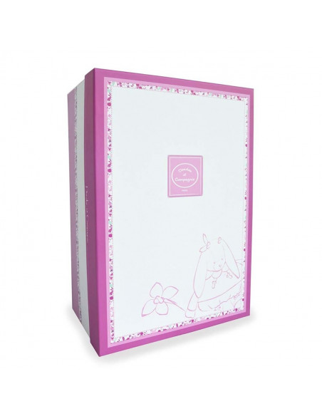Attache sucette velcro- cerise le lapin
