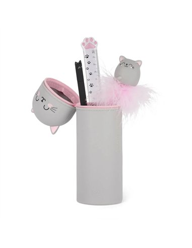 Trousse en Silicone 2-en-1 Kawaii chat - LEGAMI