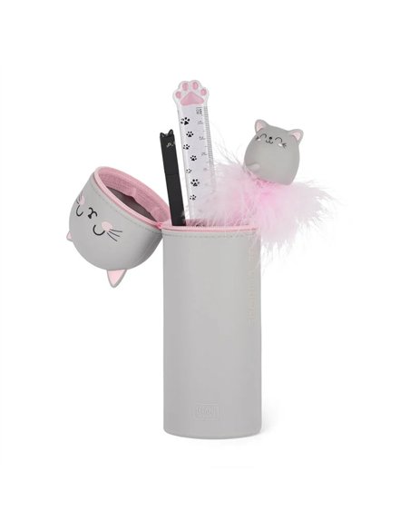 Trousse en Silicone 2-en-1 Kawaii chat - LEGAMI