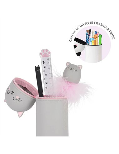 Trousse en Silicone 2-en-1 Kawaii chat - LEGAMI