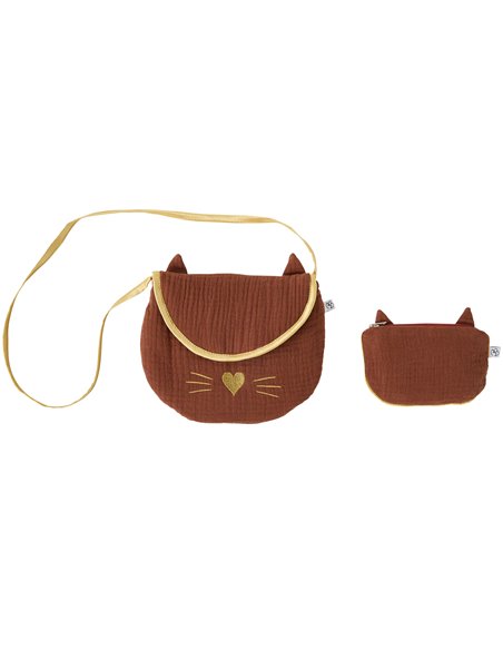  Sac + porte-monnaie Chat toffee - BB&CO