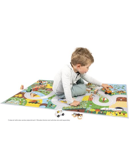 Tapis de voitures croos roads - campagne - Janod