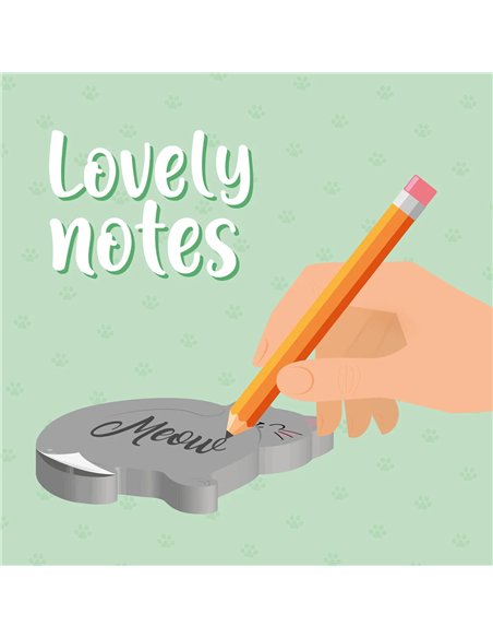 BLOC-NOTES ADHÉSIF - LOVELY NOTES kitty - Legami