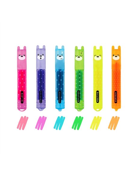 Set de 6 Mini Surligneurs - Teddy’s Mood - Legami