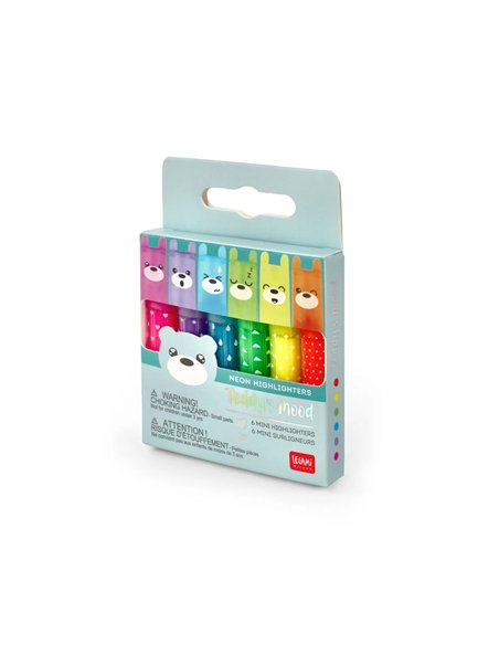 Set de 6 Mini Surligneurs - Teddy’s Mood - Legami