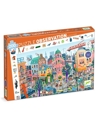  PUZZLE OBSERVATION - 200pcs - La ville - djeco