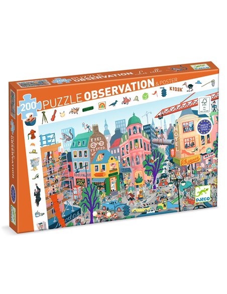  PUZZLE OBSERVATION - 200pcs - La ville - djeco