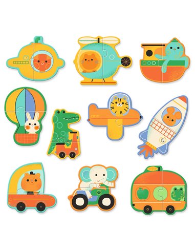 PUZZLE DUO - Duo vehicules - Djeco