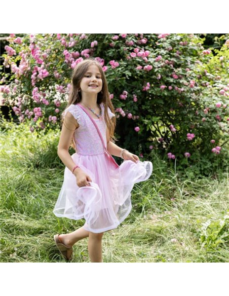 Robe sequins rose Twirl - great pretenders