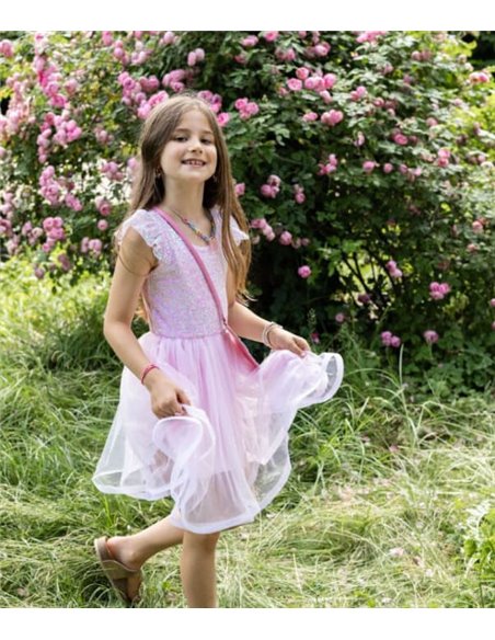 Robe sequins rose Twirl - great pretenders