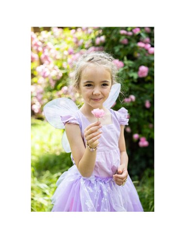 Set de papillon  "Flutter" violet jupe ailes et baguette taille 4-6 ans