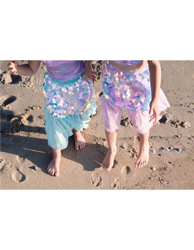 Ensemble queue de sirène "Bling Bling" rose avec accessoire cheveux taille 4-6 ans