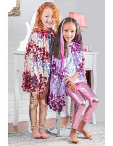 Cape pailletée brillante  "The 5th Avenue" violette, taille 4-6 ans - great pretenders