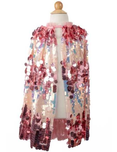 Cape pailletée brillante "The 5th Avenue" rose taille 4-6 ans