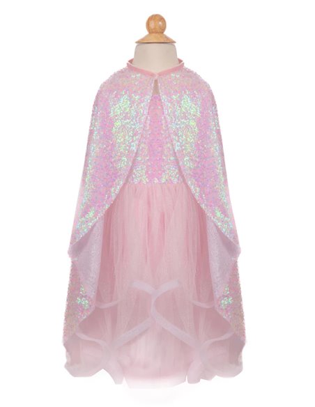 Cape sequins rose Twirln taille 4-6 ans