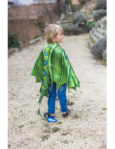 Ailes de dragon vertes en tissu taille 4-6 ans - great pretenders