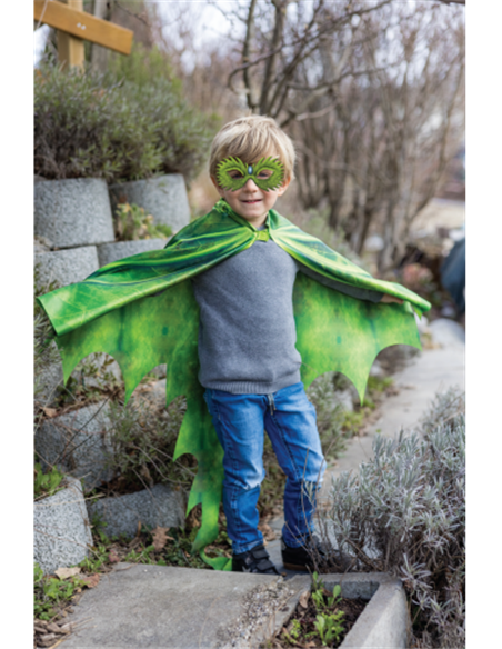 Ailes de dragon vertes en tissu taille 4-6 ans - great pretenders