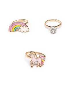 Bagues Boutique Unicorn Rainbow, 3 Pcs - great pretenders