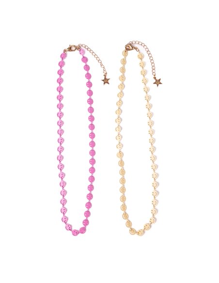 Collier  Boutique Chic *Pink Lemonade", 2 styles assortis - great pretenders