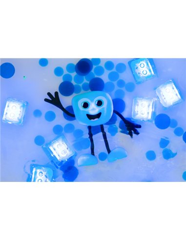 Personnage blair bleu et 2 cubes bleus - Glo pals