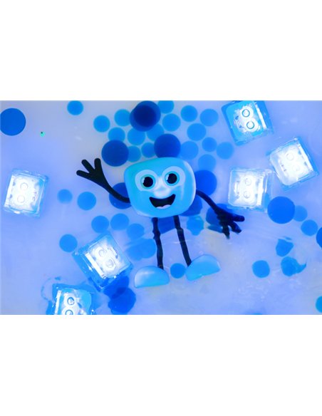 Personnage blair bleu et 2 cubes bleus - Glo pals