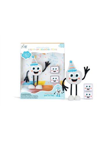 Personnage party blanc et 2 cubes lumineux - glo pals