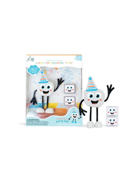 Personnage party blanc et 2 cubes lumineux - glo pals
