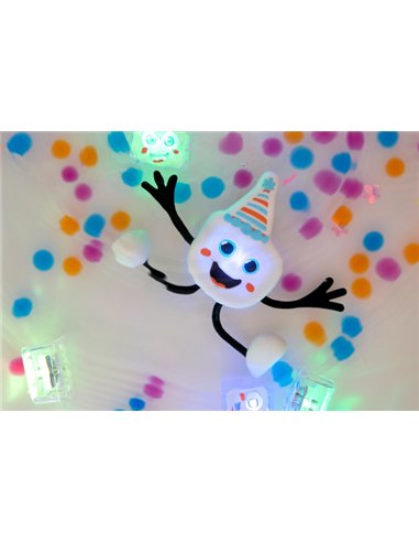 Personnage party blanc et 2 cubes lumineux - glo pals