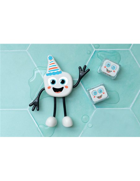 Personnage party blanc et 2 cubes lumineux - glo pals