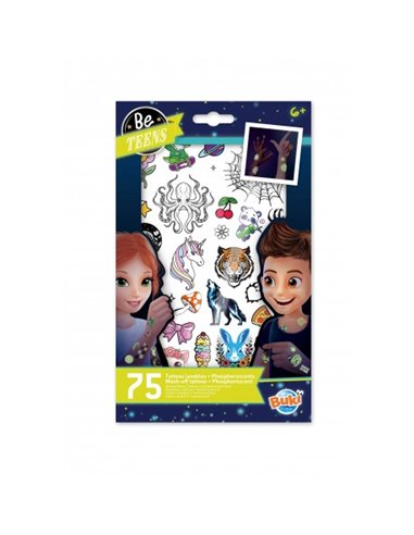 75 Tattoos lavables phosphorescents - Buki
