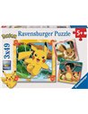 Puzzle Pikachu & Evoli 3x49p