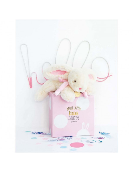 Lapin bonbon rose 25cm