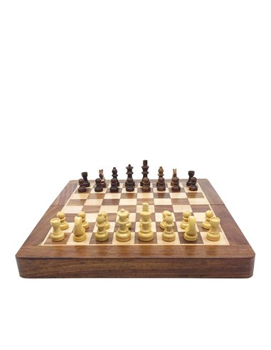 JEU ECHECS PLIANT EN BOIS 18CM