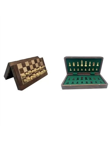 JEU ECHECS PLIANT EN BOIS 18CM